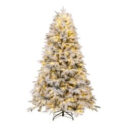 180 cm Artificial Christmas Tree Pre-lit Hinged Xmas Tree with 270 Warm White LED Lights-1.8M