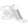 7-in-1 Toddle Slide Set with Swing Seat and Basketball Hoop and Ladder-Grey