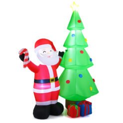 8 Feet Inflatable Christmas Tree with Santa Claus & Gift Boxes