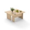 Modular Coffee Table Set of 2 L Shaped Center Tables for Small Space-Oak