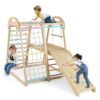 8-in-1 Jungle Gym Wooden Montessori Climber Playset -Multicolor