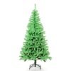180 CM Glow-in-the-dark Artificial Christmas Tree Hinged Xmas Tree with 692 Branch Tips and Foldable Metal Stand