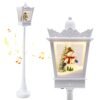 8 ft Christmas Streetlight with Warm White LED Lights and Snowy Effects-White