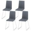 Upholstered Dining Chairs Set of 4 Kitchen Dinner Chairs-Grey