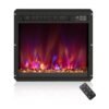 18 inch Electric Fireplace Insert Recessed 1500W Fireplace Heater with Remote Control-Black