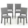 Upholstered Dining Chairs Set of 4 with Soft Padded Seat-Light Grey