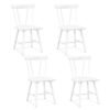 Set of 4 Windsor Chairs with Solid Rubber Wood Frame