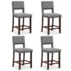 4-Piece Bar Chair Set with Rubber Wood Legs