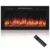 91cm Electric Fireplace with Remote and Multicolour Flame-91 cm
