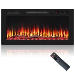 91cm Electric Fireplace with Remote and Multicolour Flame-91 cm