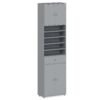 Tall Bathroom Storage Cabinet with Drawer and Adjustable Shelves-Grey