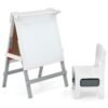 Height-adjustable Painting Easel with Chalkboard and Paper Holder-White