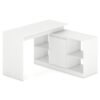 120CM Reversible Corner Writing Desk with 2-Way Cabinet-White