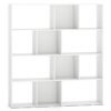 4-Tier Modern Bookshelf with 12 Storage Compartments and 2 Anti-Tip Kits-White