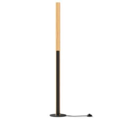 Bamboo Floor Lamp Dimmable LED Corner Lamp with Foot Switch and 3 Color Temperatures-Natural