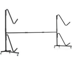 Freestanding Kayak Storage Rack for 2 Kayaks with 6 Lockable Wheels-Black