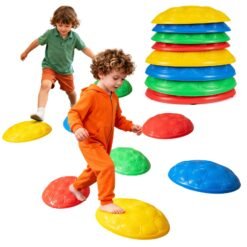 8 Pieces Non-Slip Toddler Stepping Stones for Kids Aged 3+-Colourful