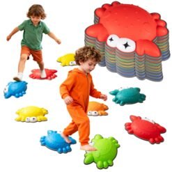 9 Pieces Non-Slip Toddler Stepping Stones for Kids Aged 3+-Colourful