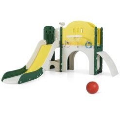 9 in 1 Toddler Slide Set with Telescope and Crawling Tunnel-Multicolor