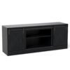 Entertainment Center with Sliding Barn Doors and Adjustable Shelves-Black