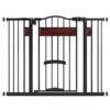 Extra Wide Walk Through Pet Gate with Small Door and 2 Extensions-Black