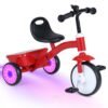 Toddler Tricycle Bike with Glowing Wheels and 4-Level Adjustable Seat