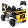 4WD Electric Truck Construction Vehicle with Remote Control-Yellow & Black