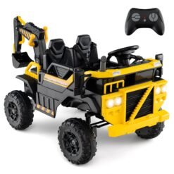 4WD Electric Truck Construction Vehicle with Remote Control-Yellow & Black