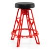 Garage Chair with Round Padded Seat and Heavy Duty Aluminum Frame-Red