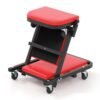 2-in-1 Folding Profile Mechanic Creeper with Padded Seat and 6 Wheels-Red