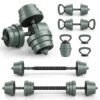 Adjustable Weight Dumbbell Set with Connector and Dumbbells-Black