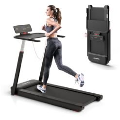 Max 2.25 HP Walking Running Jogging Exercise Machine with LED Display-Black