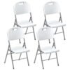 Outsunny Set of Four Foldable Outdoor Chairs - White