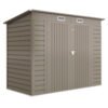 Outsunny 3.7 x 7.9ft Galvanised Steel Shed, with Latched Door and Padlock - Light Grey