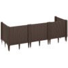 Outsunny Plastic Raised Garden Bed, Modular Planter Box Kit, Garden Fence Edging Border for Flowers, Vegetables, Herbs, Brown