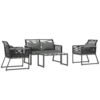 Outsunny 4 Pieces Rattan Garden Furniture Set - Charcoal Grey