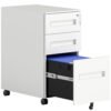 Vinsetto Three-Drawer Steel Filing Cabinet - White