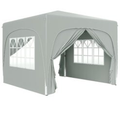 Outsunny 3 x 3m Pop-Up Gazebo Shelter, with Accessories - Light Grey