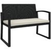 Outsunny Two-Seater Rattan Garden Bench - Beige