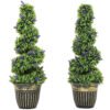 HOMCOM Set of Two 90cm Artificial Lavender Trees
