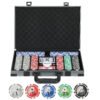 SPORTNOW 400-Piece Poker Chips Set with Lightweight ABS Case, Casino Texas Holdem Poker Set with Mat, 11.5g Numbered Poker Chips, Two Decks of Cards, Dealer, Five Dices, Grey