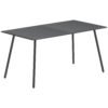 Outsunny Rectangle Garden Table with Slat Top, Steel Frame, Outdoor Table for 6 Person, 150 x 80 x 74 cm, Grey