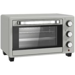 HOMCOM 21L Mini Countertop Oven, 100C-230C Adjustable Temp - Silver Tone