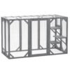 PawHut 71" Outdoor Wooden Cat House with Three Platforms, Large Door, Water-Resistant Roof, for Multiple Cats, Grey