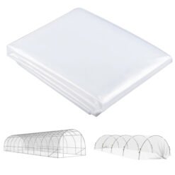 Outsunny 6 X 10m Heavy Duty (150um/6mil) Polypropylene Greenhouse Cover Replacement, UV Resistant Waterproof Plastic Polytunnel Cover, Clear