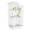 PawHut Bird Cage for Budgies, Finches, Canaries w/ Accessories, Toys, Tray, White