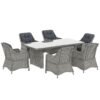 Outsunny Seven-Piece Rattan Dining Set - Mixed Grey