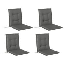 Outsunny Set of Four Padded Garden Seat Cushions - Light Grey