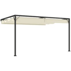 Outsunny 4 x 3 m Pergola, with Sliding Canopy - Cream