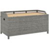 Outsunny 130 L Rattan Garden Storage Box, with Seat - Grey